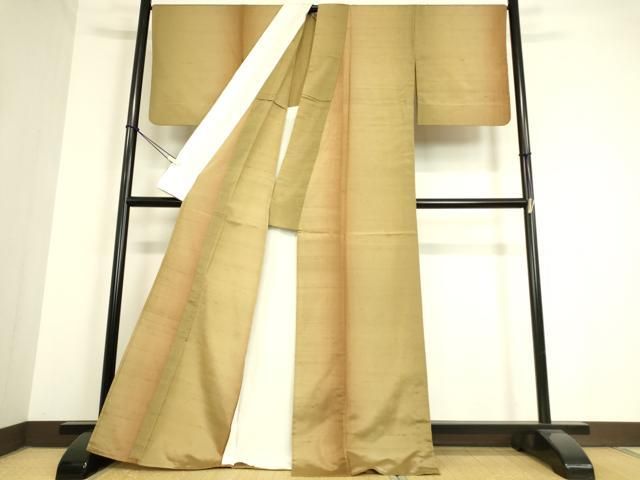 平和屋着物▽上質な紬 単衣 霞文 正絹 逸品 DAAT9651az 平和屋