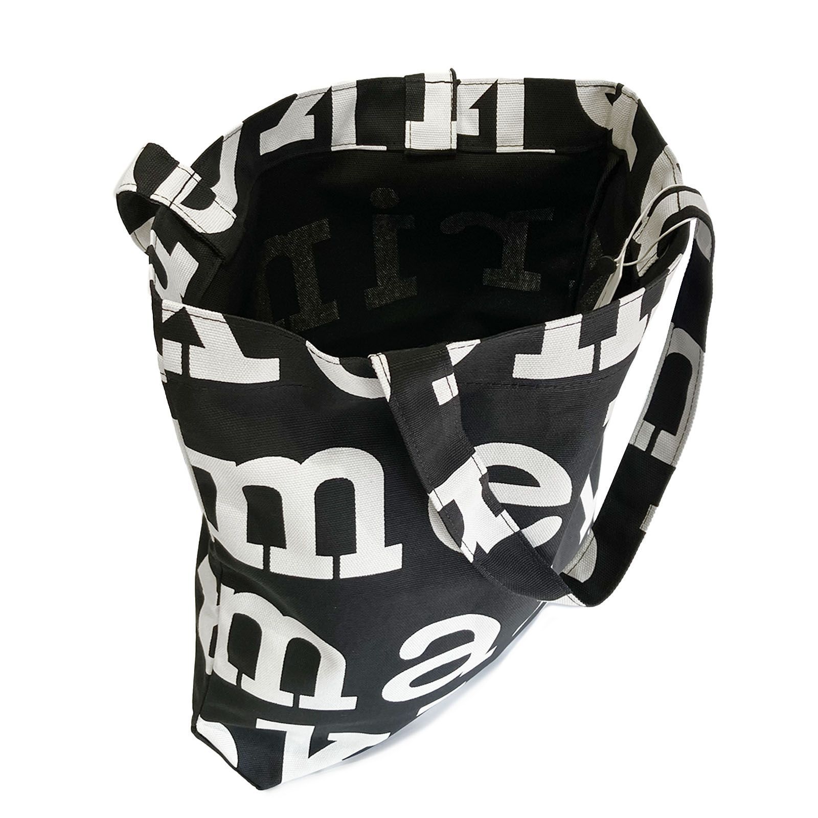 マリメッコトートバッグ 47312 911 コットン ロゴ キャンバストート ブラック レディース バッグ DECORATOM_COM_BR