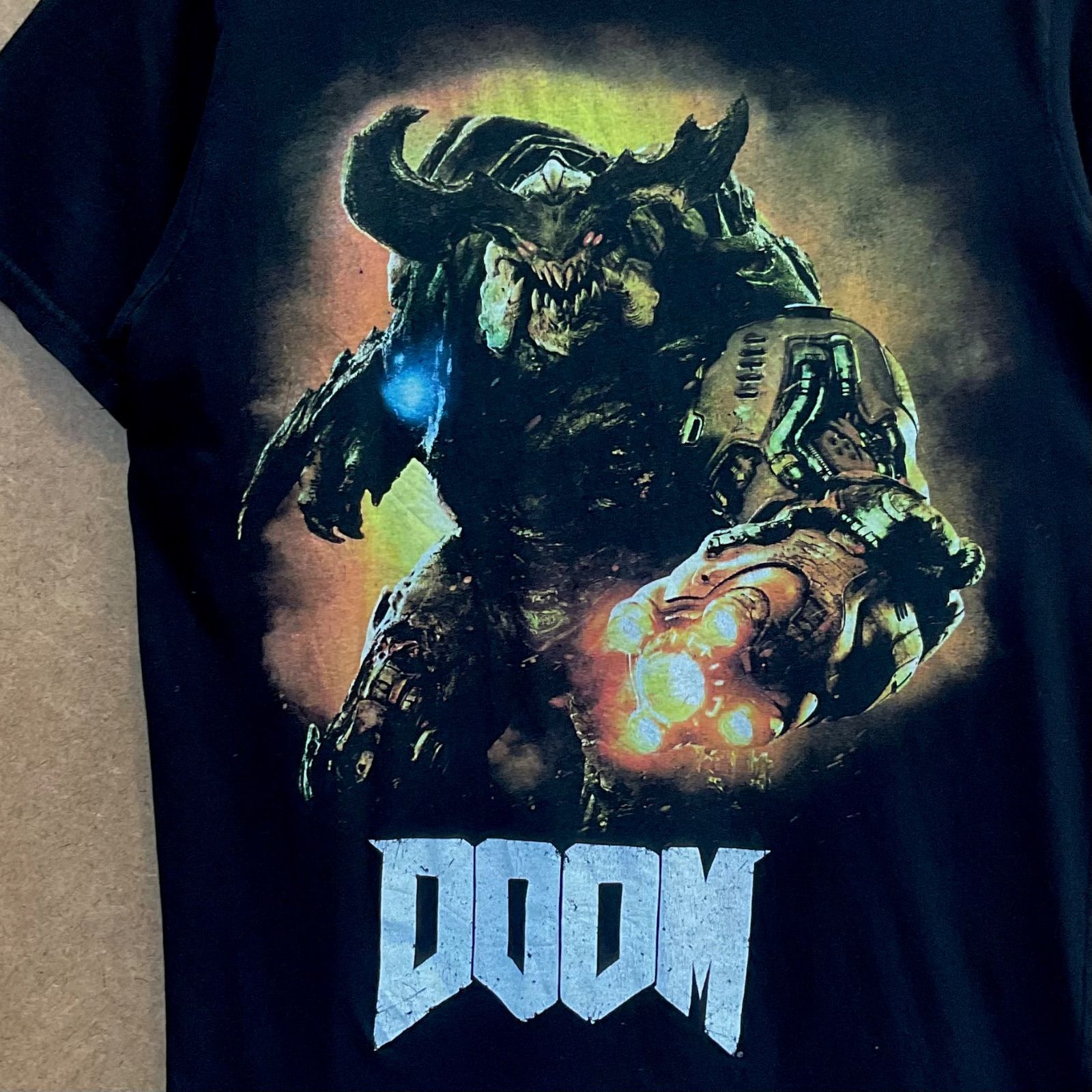 USA古着 DOOMドゥーム '90ゲーム FPS キャラクターイラスト 半袖 USA古着 DOOMドゥーム '90ゲーム FPS キャラクターイラスト 半袖