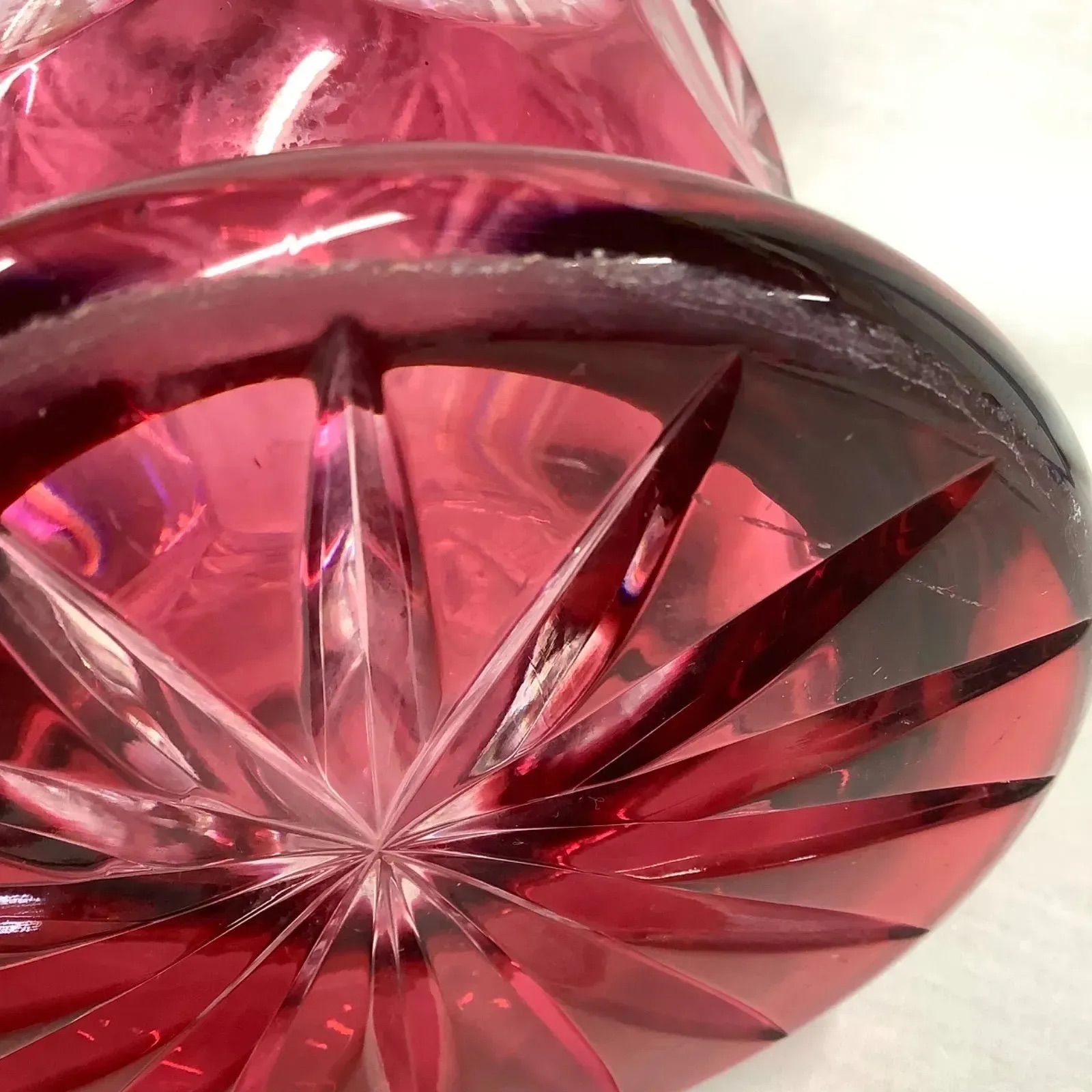 NACHTMANN ナハトマン 切子 花瓶 フラワーベース 赤色 高さ30㎝ C703