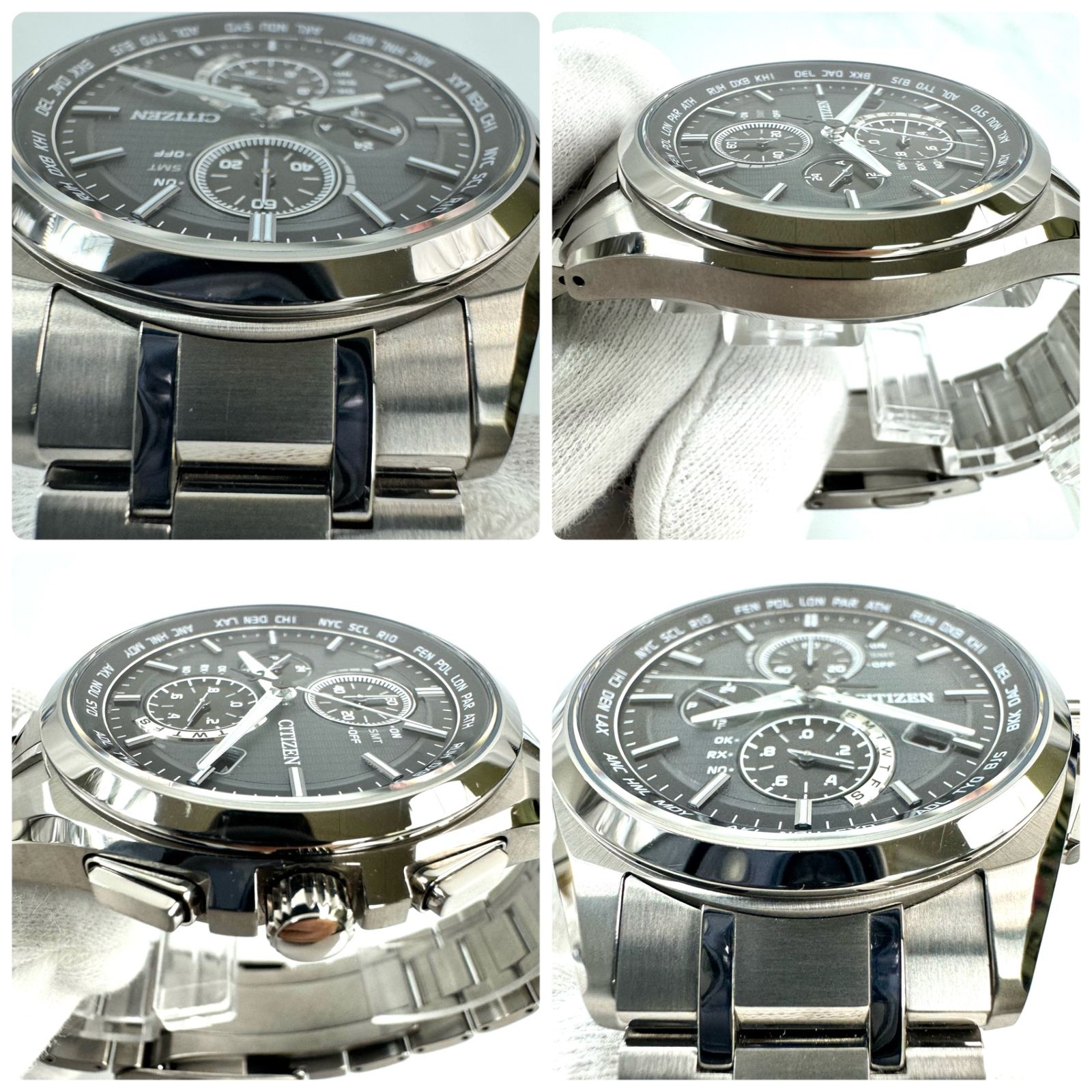 美品】シチズン アテッサ AT8040-57E H804-T018696 電波ソーラー 黒 