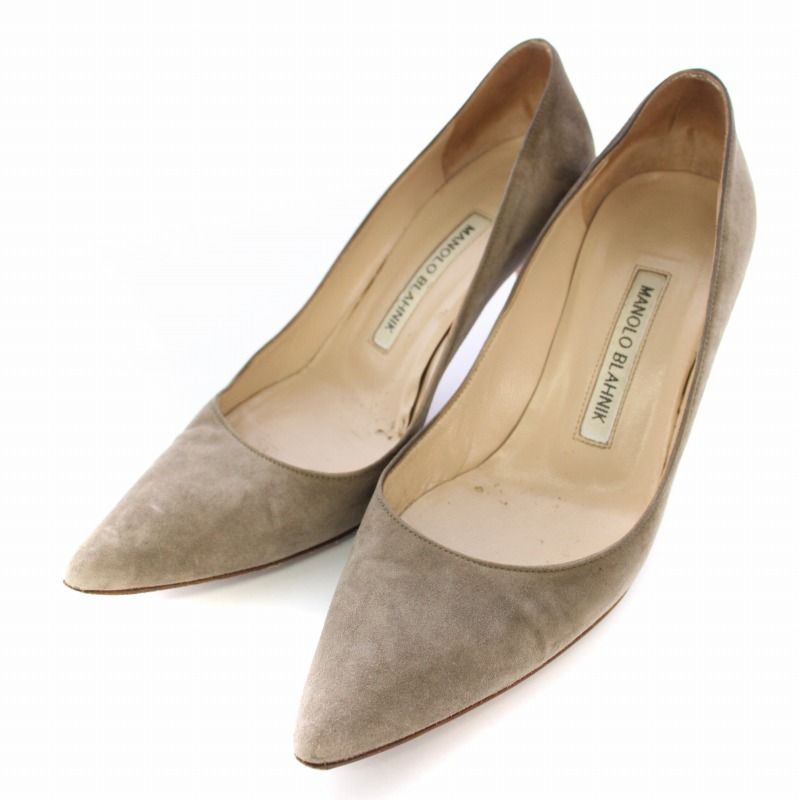 マノロブラニク MANOLO BLAHNIK パンプス スエード ポインテッド