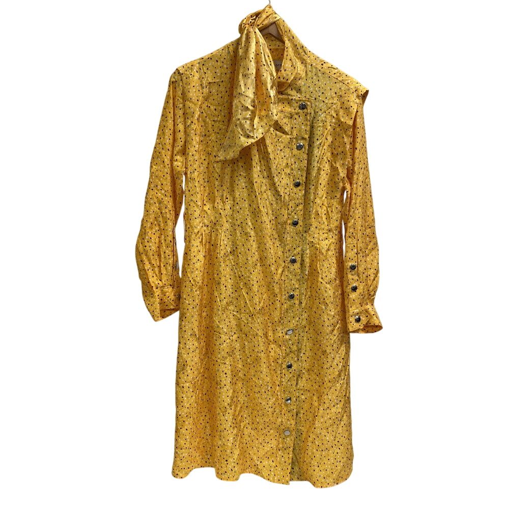 ５％OFF フォロワークーポン COACH コーチ ドット 馬車柄 ロングワンピース 長袖 ワンピース イエロー レディース おすすめ 人気 CAMPINGPARCCENTRAL_COM