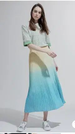 ランバン グラデーション プリーツ スカート 66サイズ