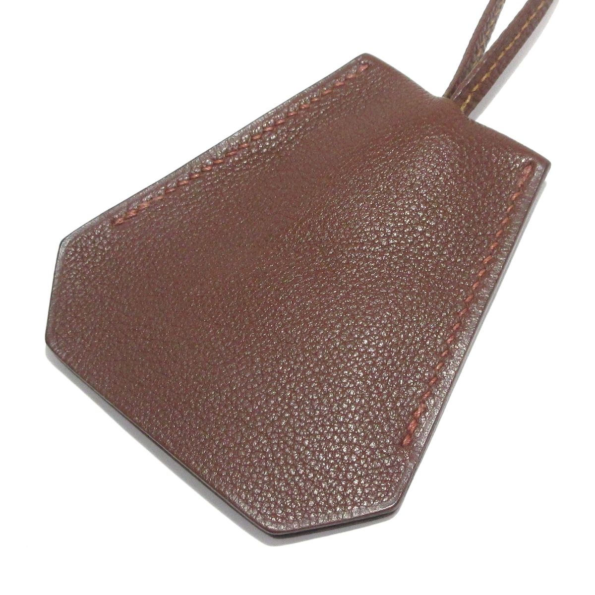 HERMES(エルメス) ネックレス美品  クロシェット レザー ブラウン キーリング付き