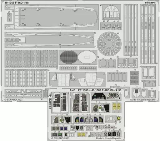 中古】プラモデル 1/48 F-16D ブロック30 エッチングパーツ