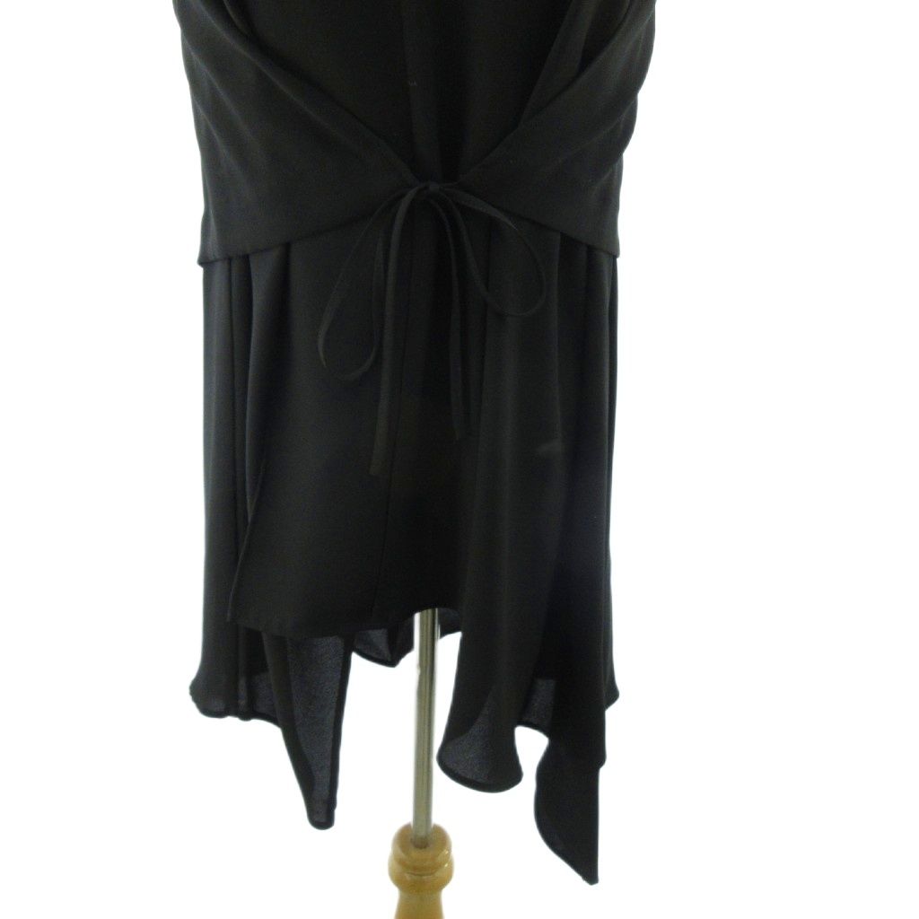 エンフォルド ENFOLD 22AW PEジョーゼット アシンメタック ブラウス シャツ 黒 ブラック 38 約M 300FA230-0420 WWW_COOKS_AM