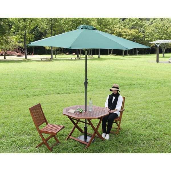 アルミパラソル 270cm グリーン 組立品 代引不可