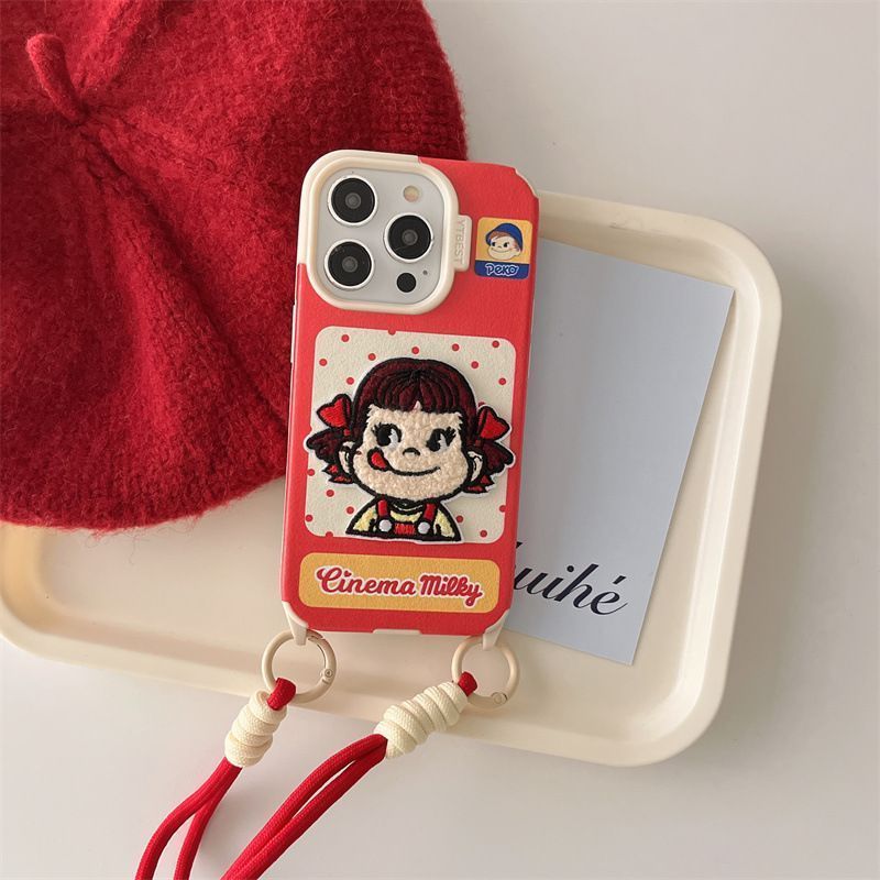不二家 iPhone16proケース ストラップ付き iphoneケース スマホケース iphone15proケース ハードケース iphone14ケース iPhone13ケース iphone12