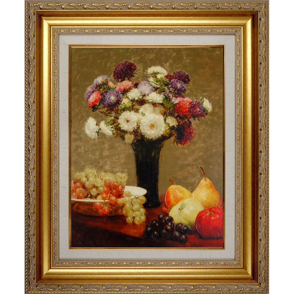 世界の名画】 アンリ・ファンタン＝ラトゥール『アスターとフルーツ