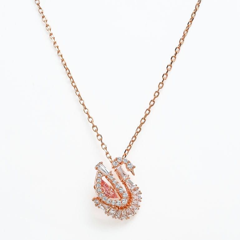 スワロフスキー SWAROVSKI ネックレス Swan スワン クリア ピンク 