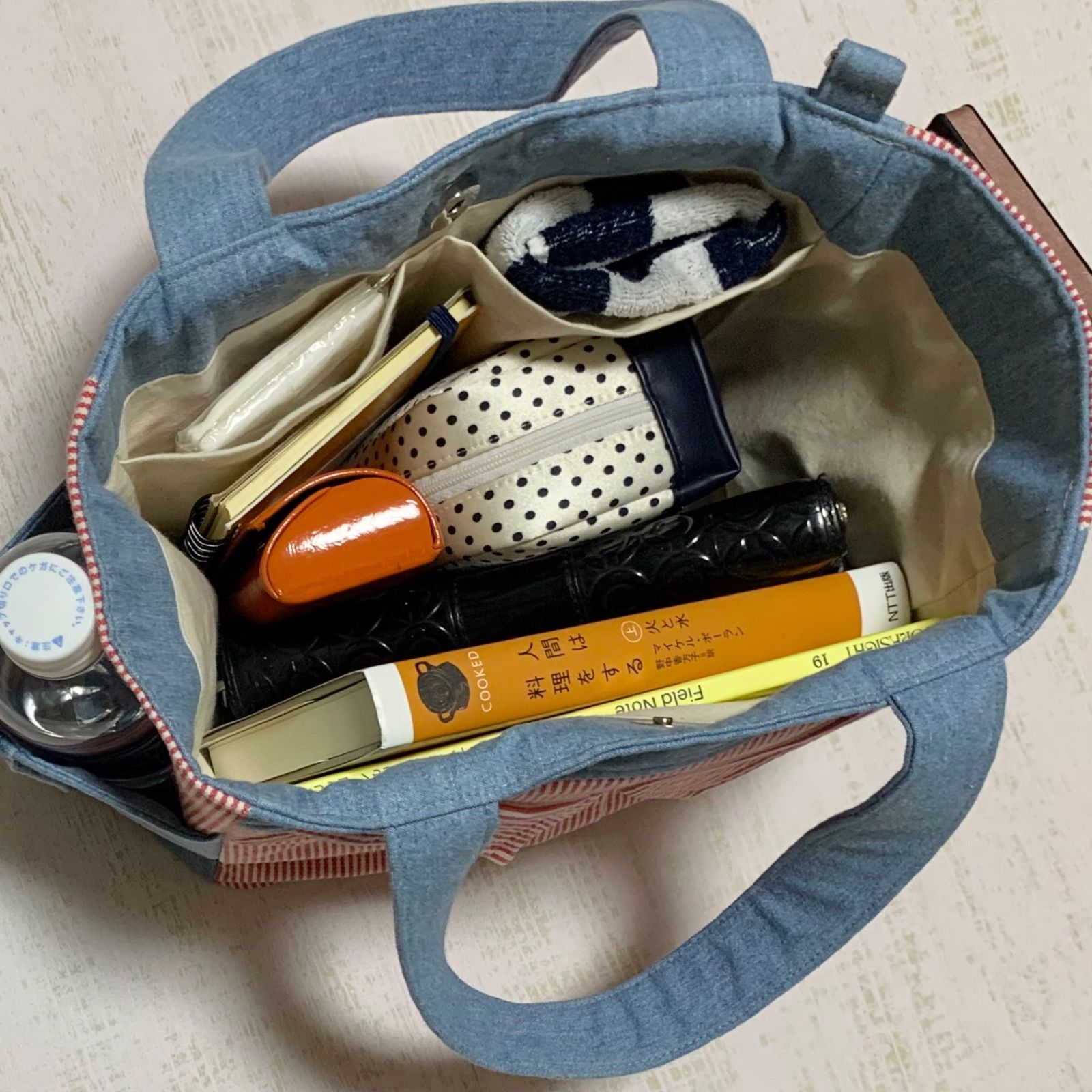 ハンドメイド】 ワークシャツ リメイク トートバッグ No.27