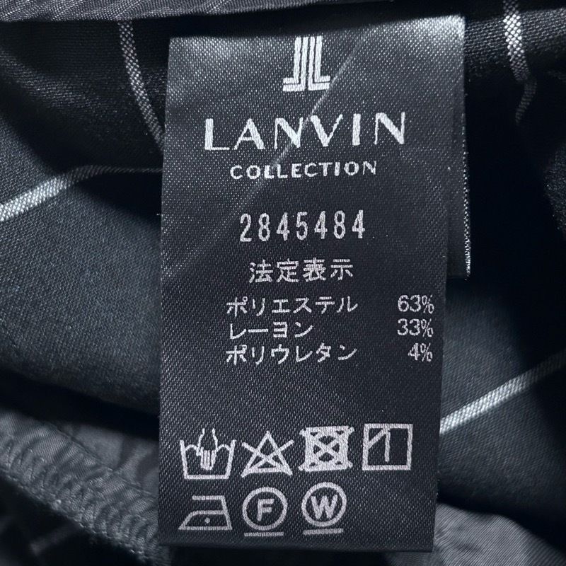 LANVIN COLLECTION(ランバンコレクション) パンツ サイズ40 M レディース - 黒×白 フルレングス/チェック柄 - メルカリ