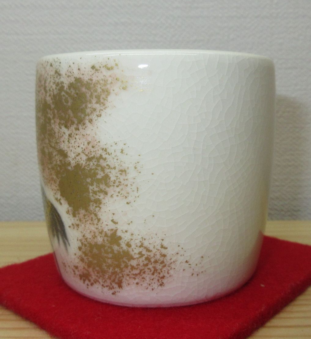 送料込【逢絢亭】茶道具 蓋置 京焼 双鶴の図 真葛（宮川）香斎 共箱入り 逢絢亭】茶道具 蓋置 京焼 双鶴の図 真葛（宮川）香斎 共箱入り