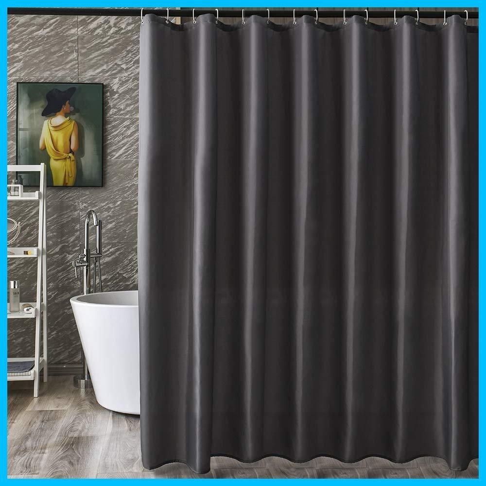 在庫 目隠し ダークグレー 防カビ加工 200x200cm 防水 シャワーカーテン リング付き