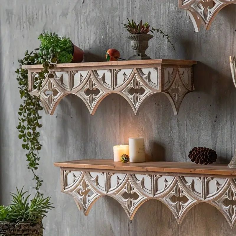 アンティーク　棚　ウォールシェルフ　木製　ラック　インテリア　ヴィンテージ 壁掛けラック ウォールシェルフ 飾り棚 おしゃれ フレンチレトロ