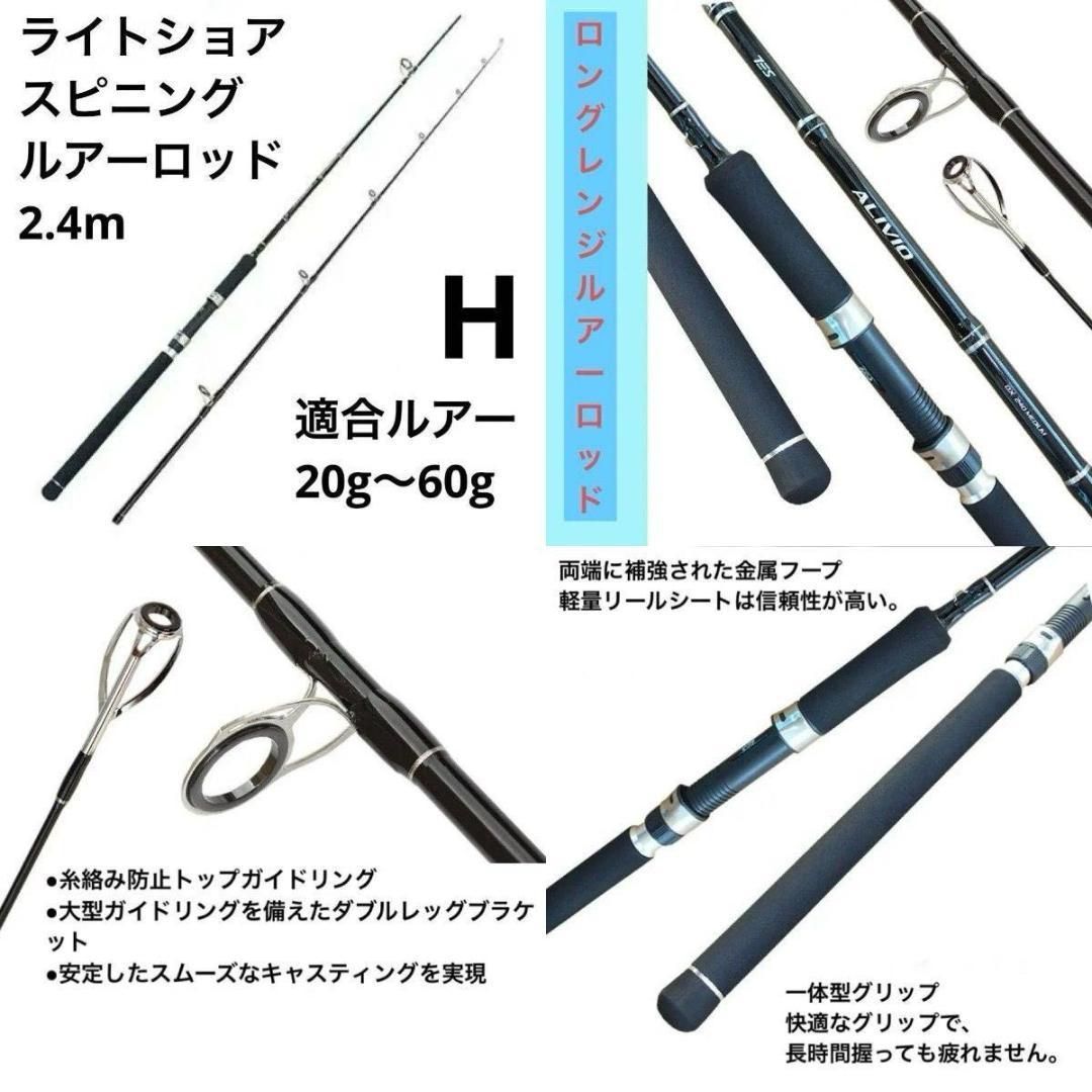 ライトショアジギング リール4000番&ロッド 2.4m セット お買得
