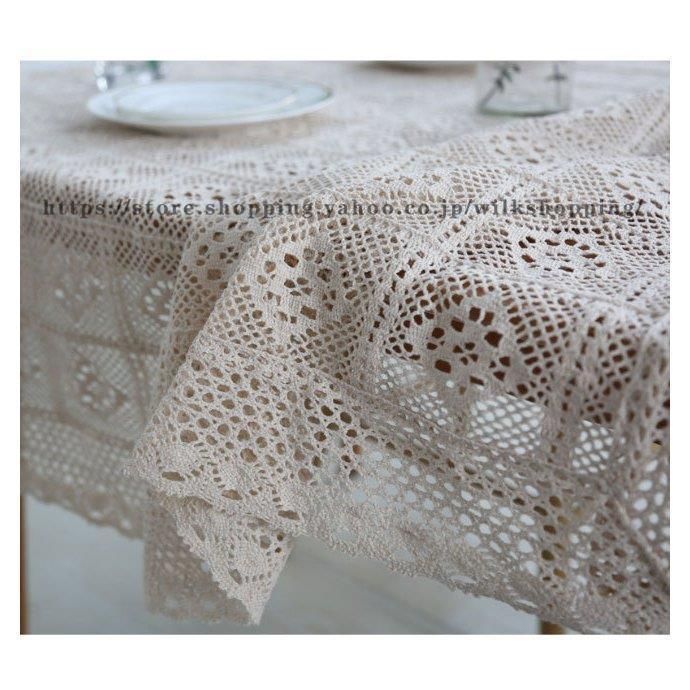 刺繍花柄レーステーブルクロス 165x115cm 刺繍花柄レース