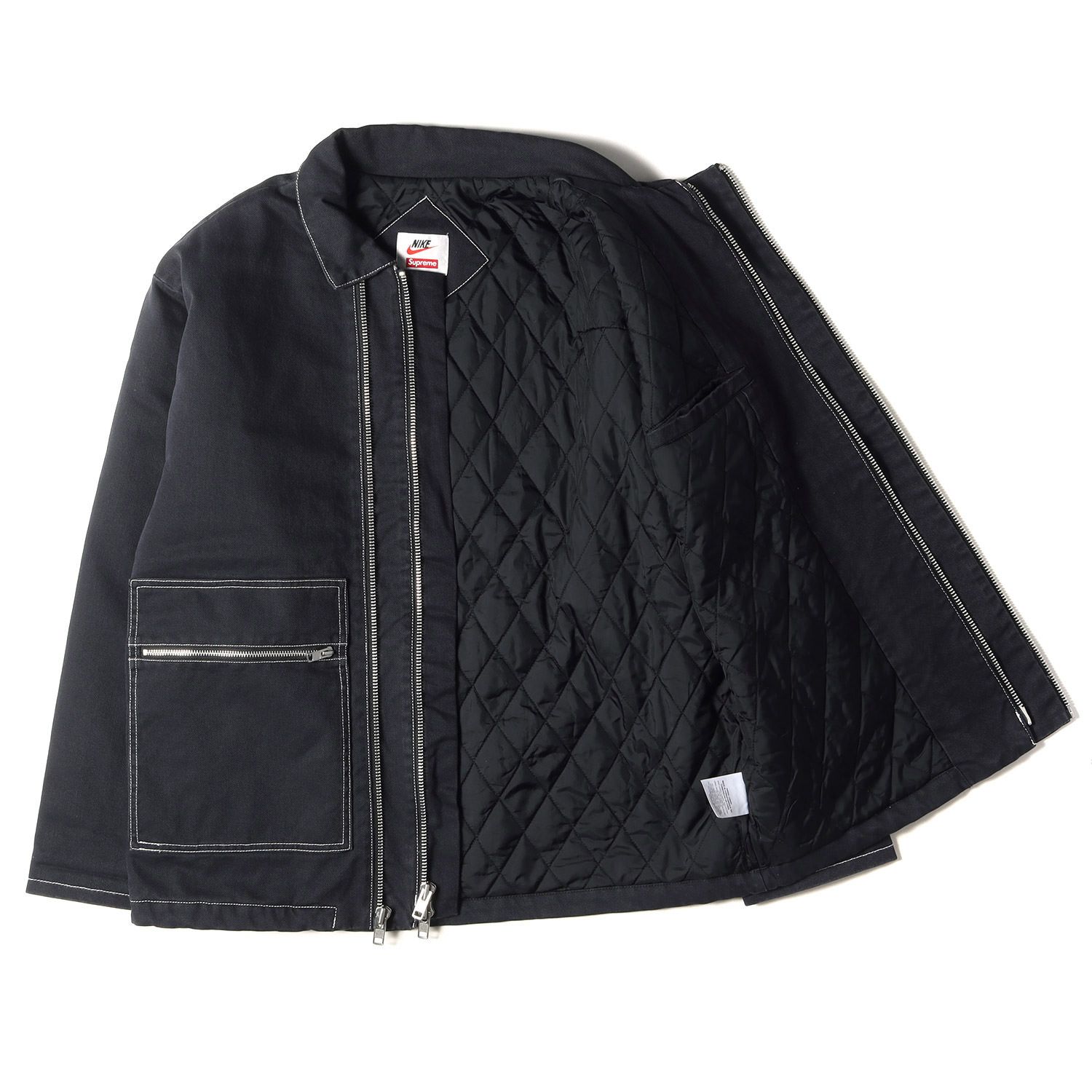 Supreme シュプリーム NIKE ナイキ ダブルジップ ワークジャケット Double Zip Quilted Work Jacket /  AR5566-010 18AW ブラック 黒 L コラボ