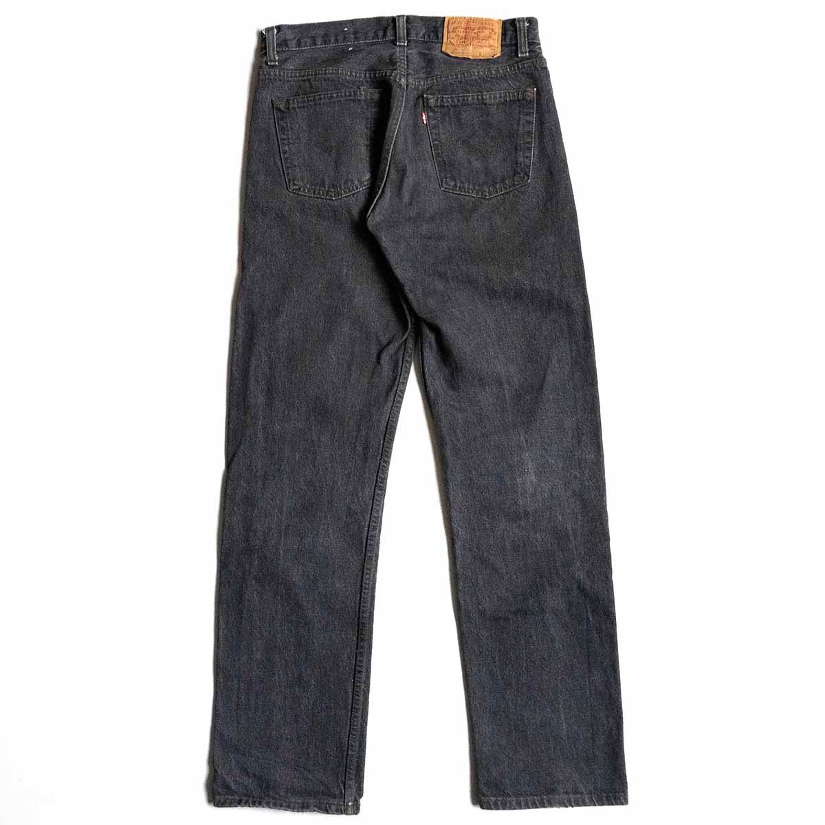 80s levis501 ブラックデニム/ジーンズ USA製 先染め 31×32 先染めブラック】 LEVI'S 【80s/501 ブラックデニム デニム
