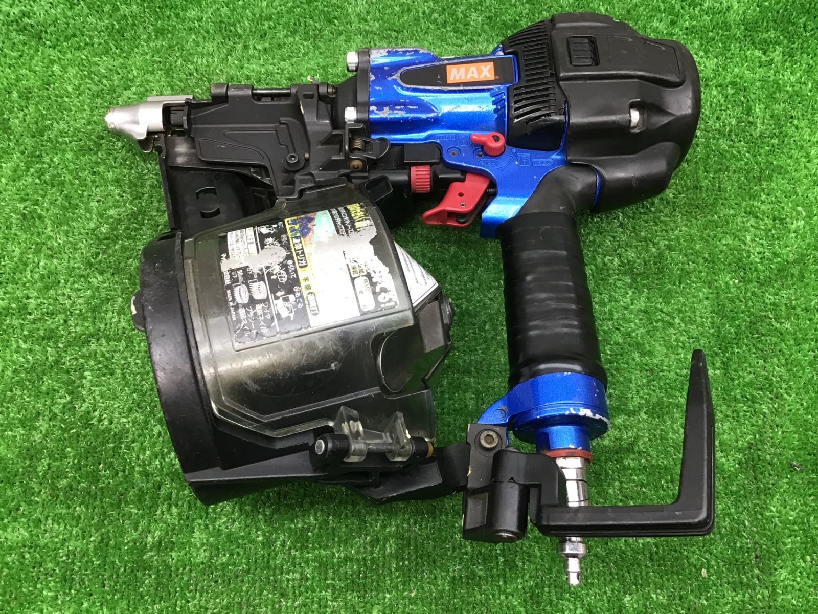 送料無料 動作品 マックスMAX♪90mm高圧エア釘打ち機 HN-90N3 青♪アクトツール富山店♪C