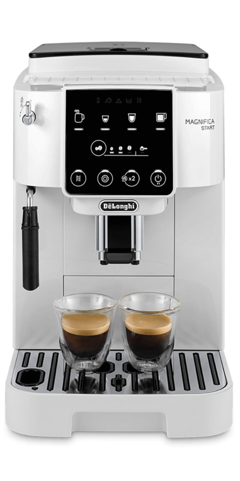 De’Longhi デロンギ 全自動コーヒーマシン マグニフィカスタート ECAM22020W コーヒーメーカー エスプレッソマシン 全3メニュー カフェジャポーネ搭載 ティ機能 豆から挽きたて 手動ミルクフロッサー ホワイト デロンギファ