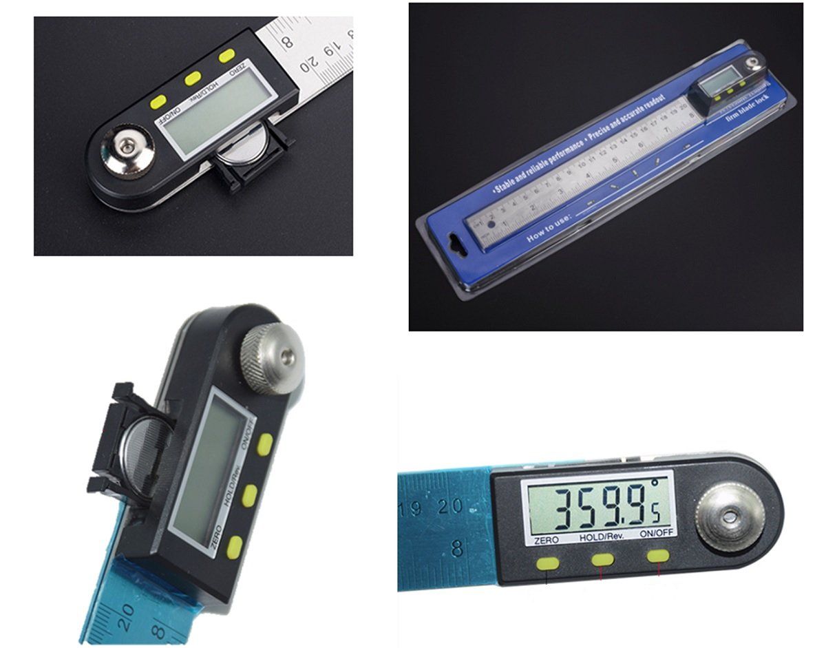 world Imp JP デジタル 角度計 20cm 30cm ステンレス鋼 定規 ホールド 長さ 測定 防水 IP54 生活防水 360度