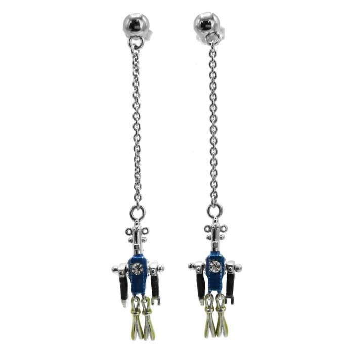 プラダ PRADA シルバー 925 メタル ロボット チャーム ピアス 1JO364