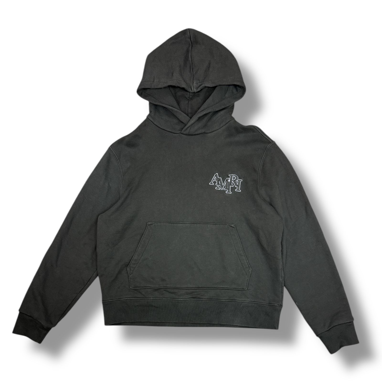 AMIRI】ロゴ刺繍 パーカー ブラック フーディ サイズL