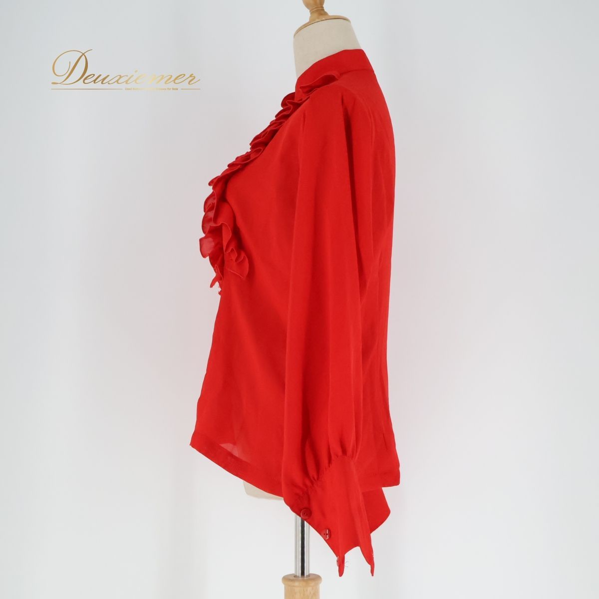 【美品 フラメンコ衣装】レッド IBERIA トップス ブラウス カットソー 赤 美品 フラメンコ衣装】レッド ブラウス トップス 赤 長袖 フリル