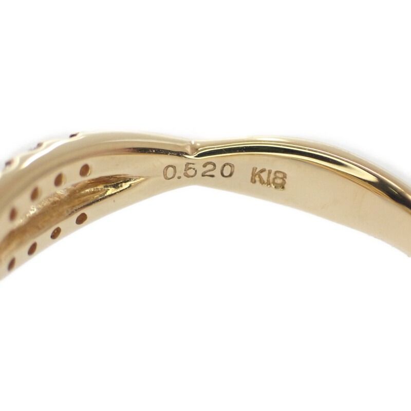 【no brand】デザインジュエリー リング K18YG 12号 ダイヤモンド no brand】デザインジュエリー リング K18ホワイトゴールド