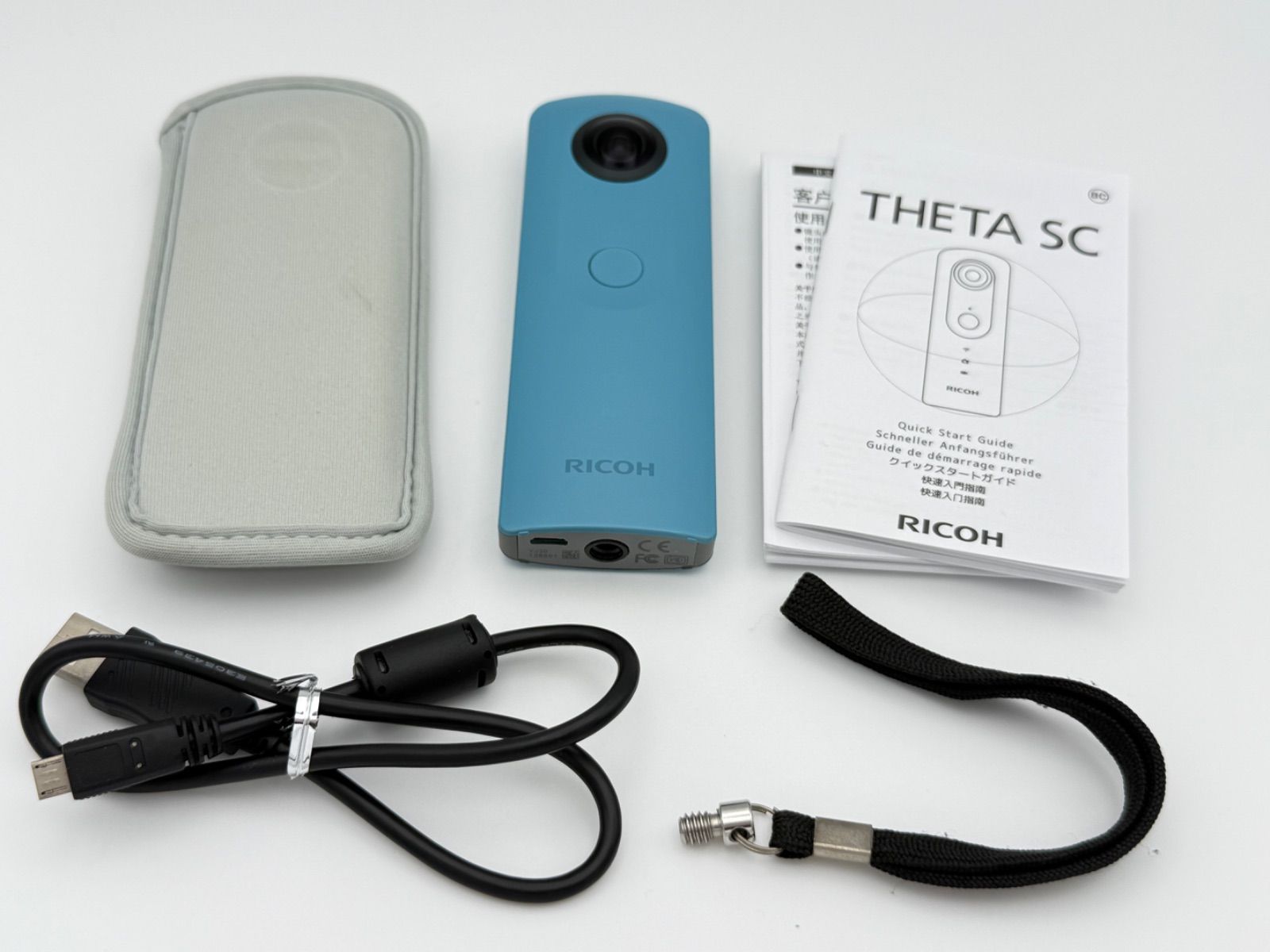 RICOH THETA SC [ブルー] 美品 動作確認済 極上美品】RICOH THETA SC ブルー オマケ付き リコー シータ 360