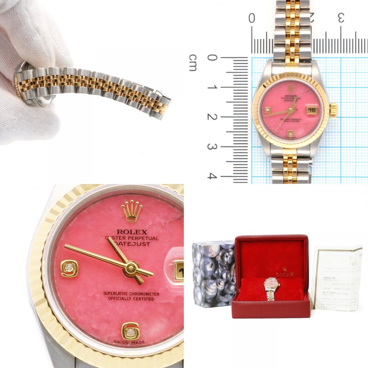 【1年保証】ロレックス ROLEX デイトジャスト 腕時計 U番 1997年式 2Pダイヤモンド オーバーホール済 ステンレススチール  中古 1年保証】ロレックス ROLEX デイトジャスト 腕時計 U番 1997年式 2P