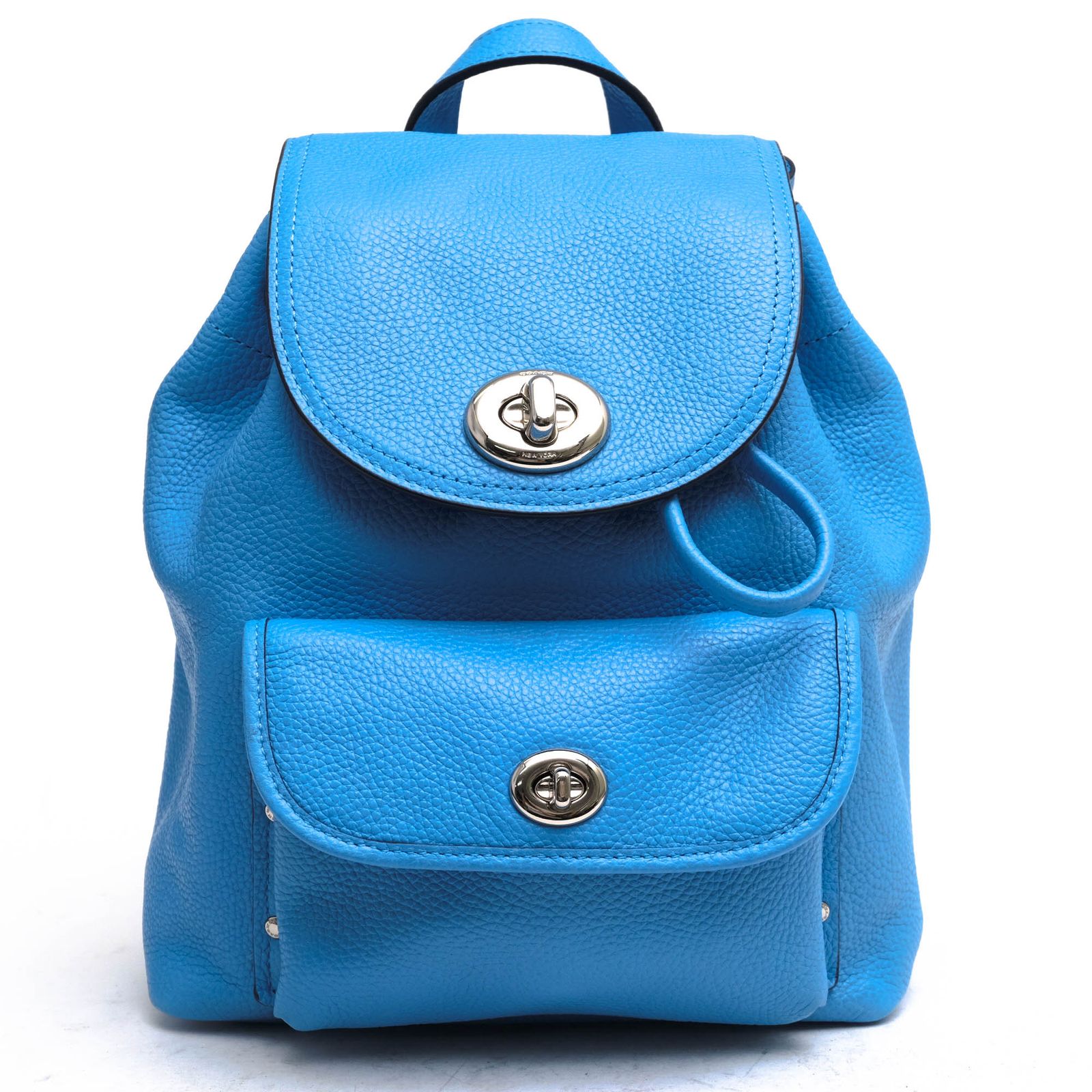 コーチ ミニリュック レザー 水色 ブルー シボ革 コーチ／COACH リュック バッグ バックパック レディース 女性