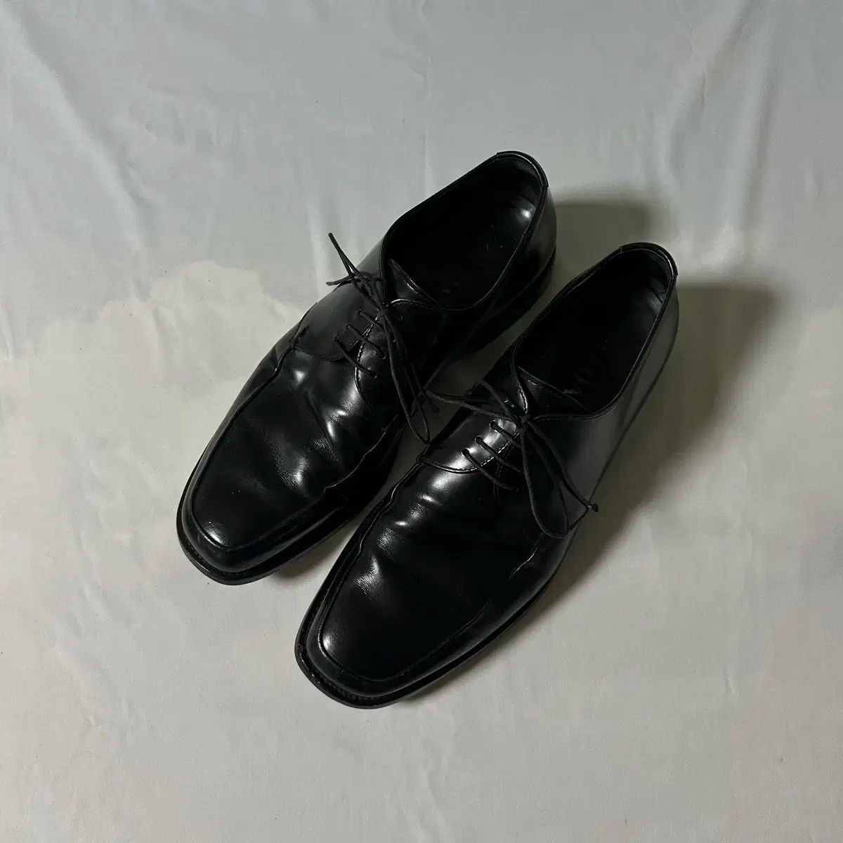 Prada semi square toe derby shoes