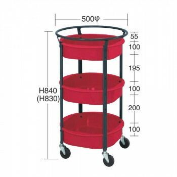 大特価! サカエ まるいワゴン レッド MW-483RD 限定品