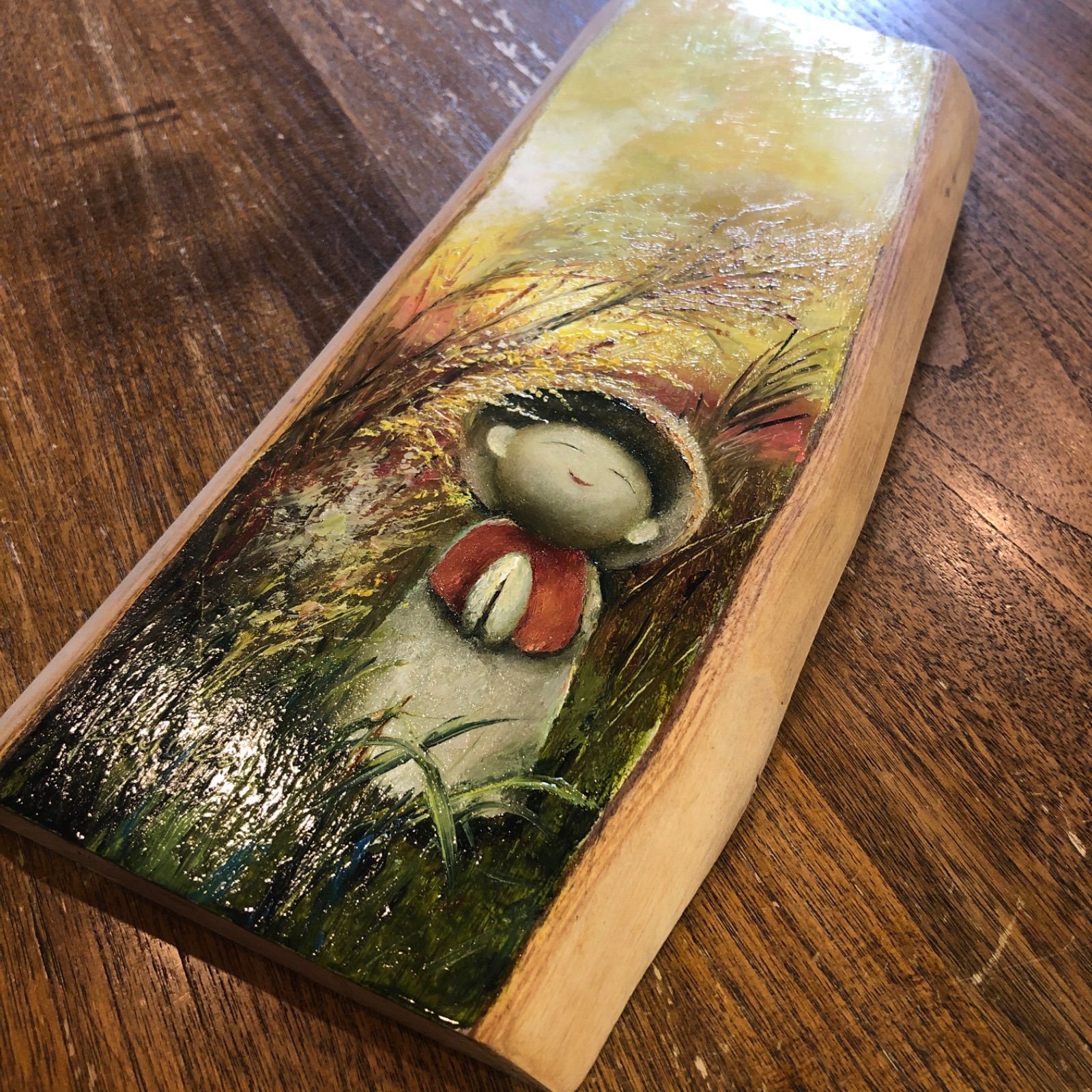 油絵　お地蔵さん 油絵お地蔵さん