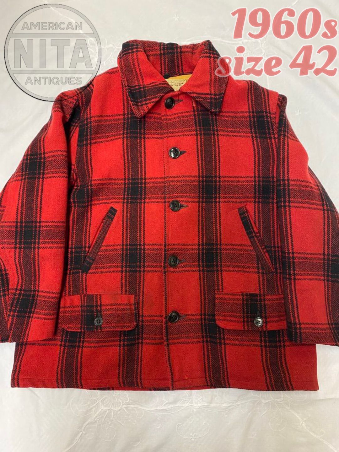 VintageOriginal50'sHERCULES チェックウールジャケット 古着 USAVINTAGE/ ウールシャツ/ シャツジャケット/チェック柄