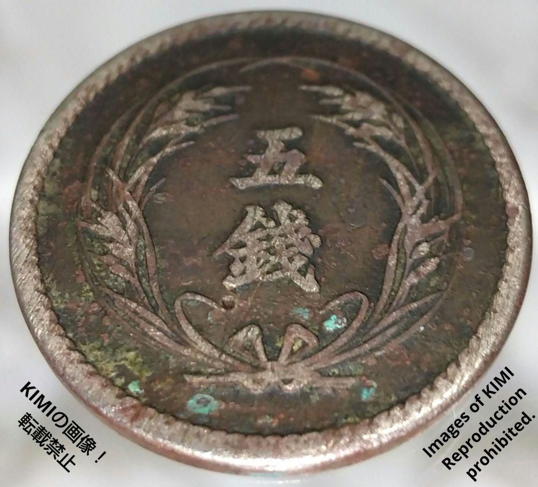 大特年！明治３６年【稲５銭白銅貨】1903-