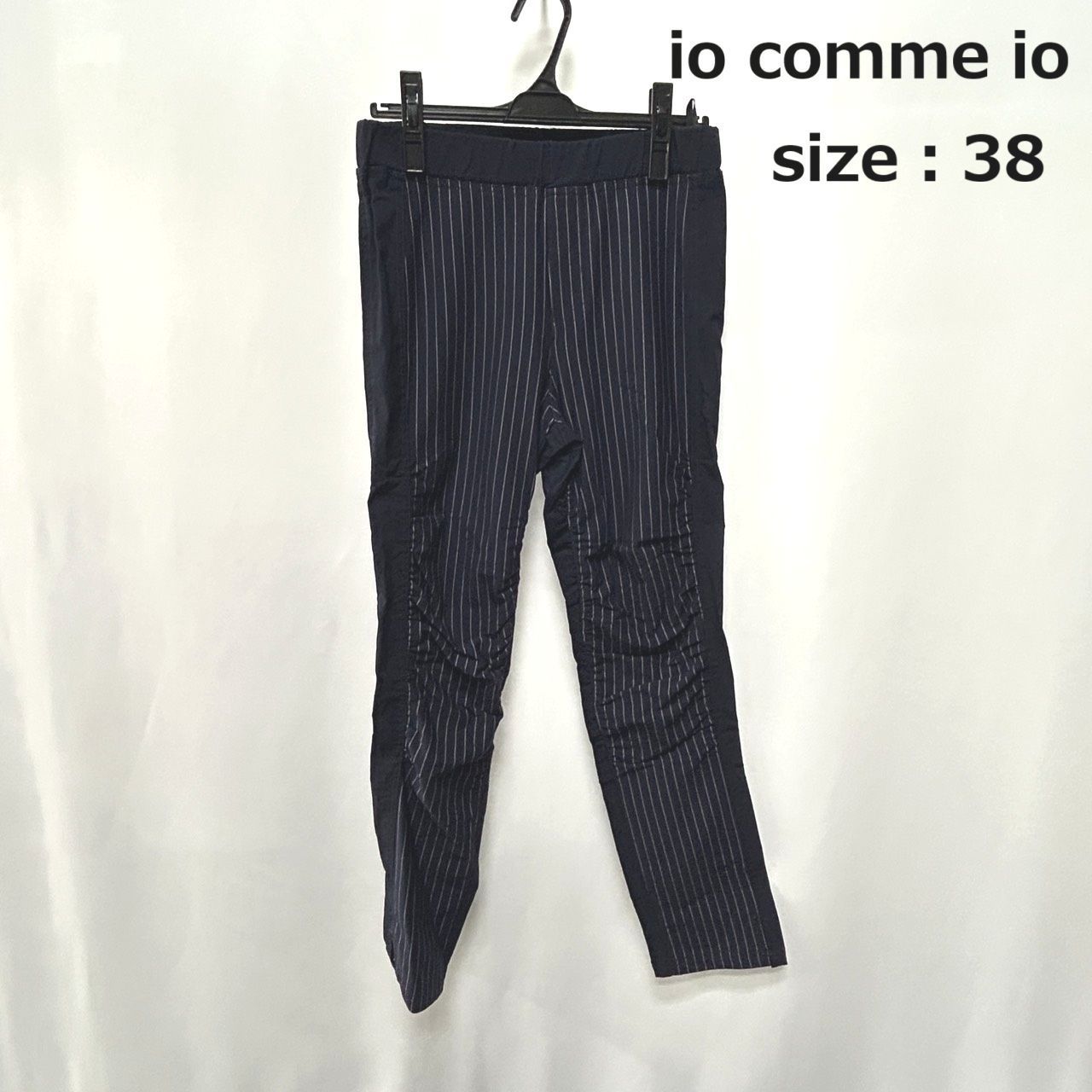 io comme io 38 ネイビー ストライプスラックス センソユニコ パンツ マツオ