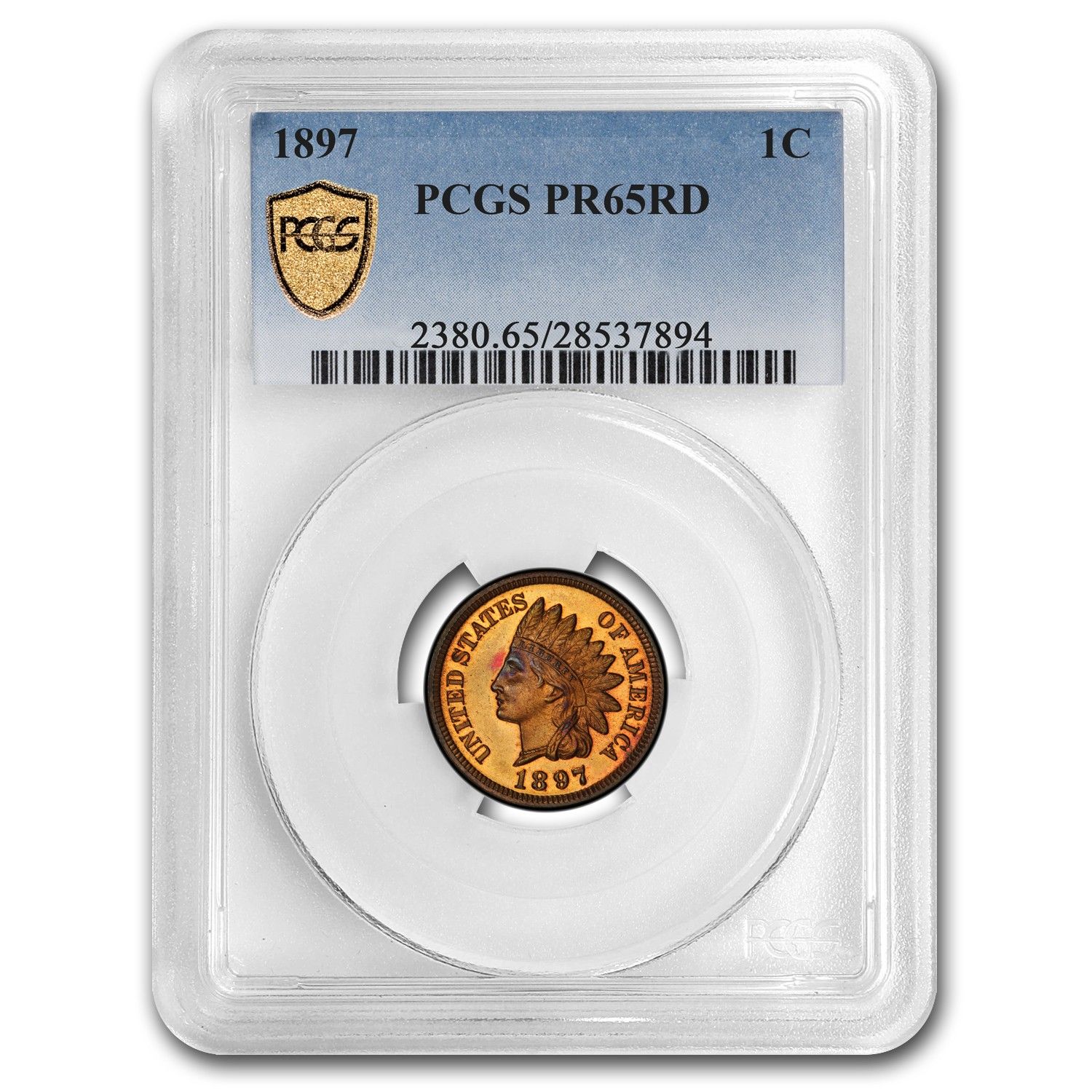 1897 Indian Head Cent PR-65 PCGS Red