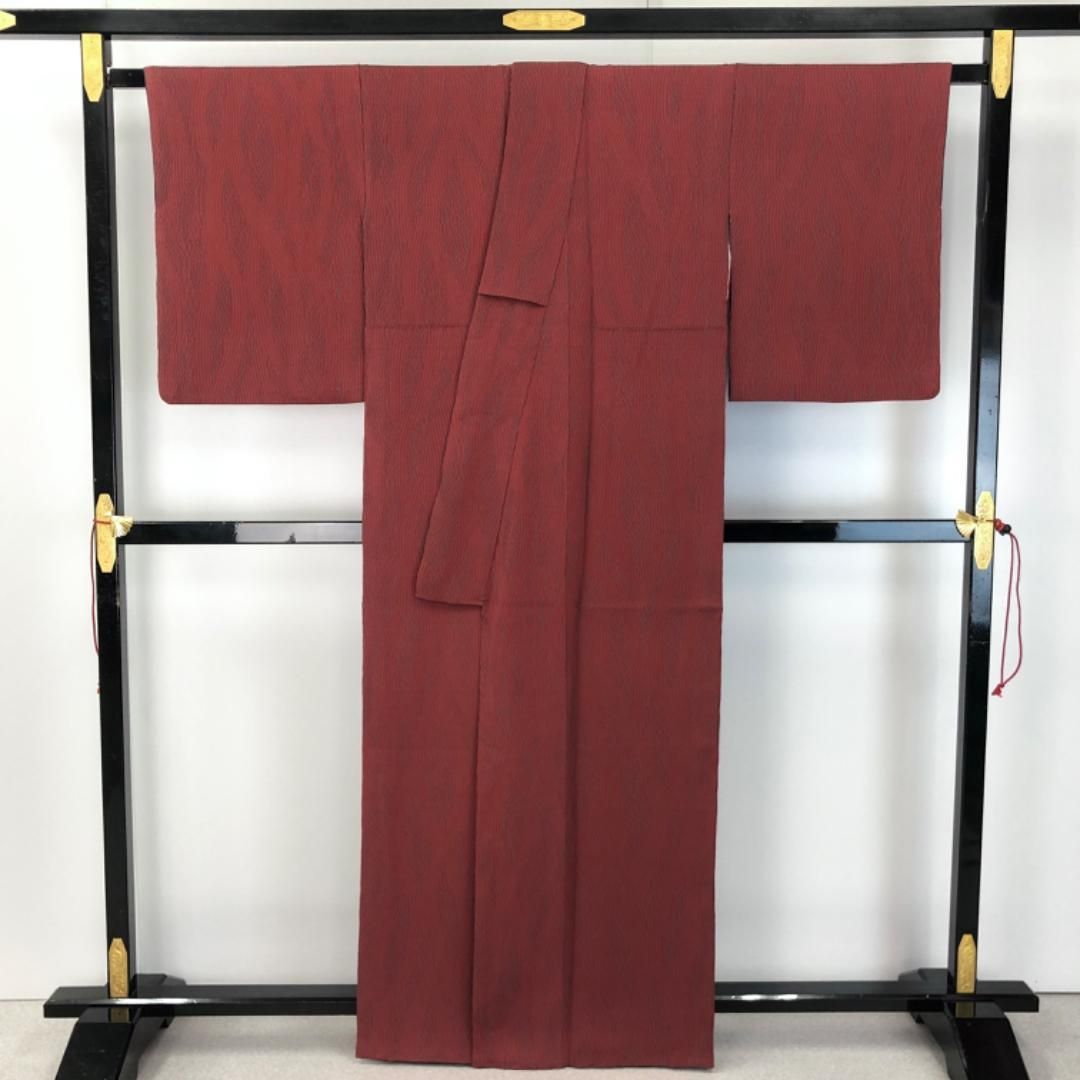 小紋 杢目絞り 真紅色 ガード加工 K-4801