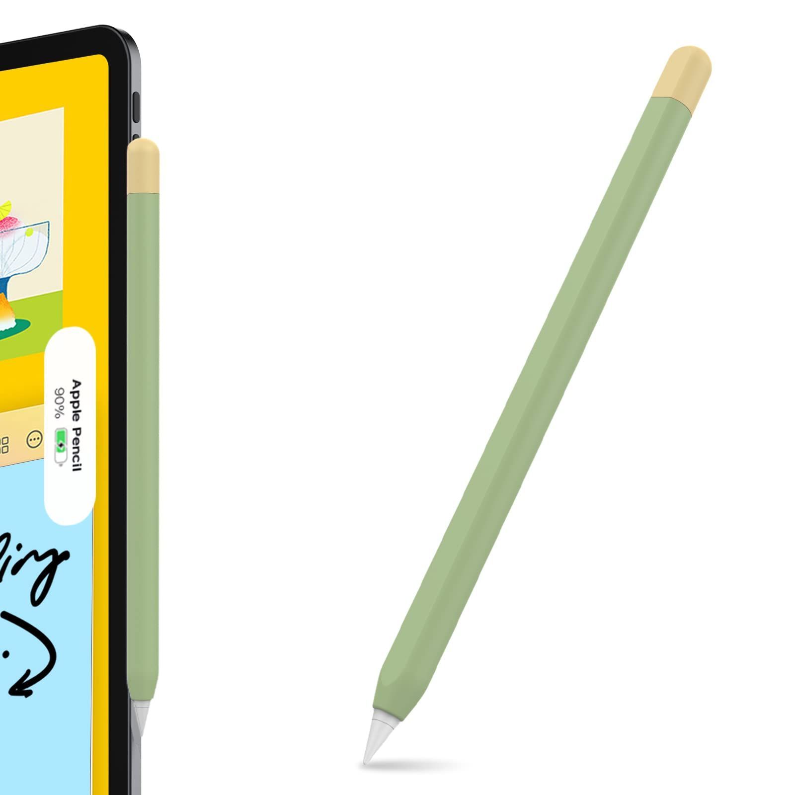 グリーン イエロー 二色1本 第二世代のみに適用 Pencil Apple Pro シリコン保護ケース 超薄型 AhaStyle