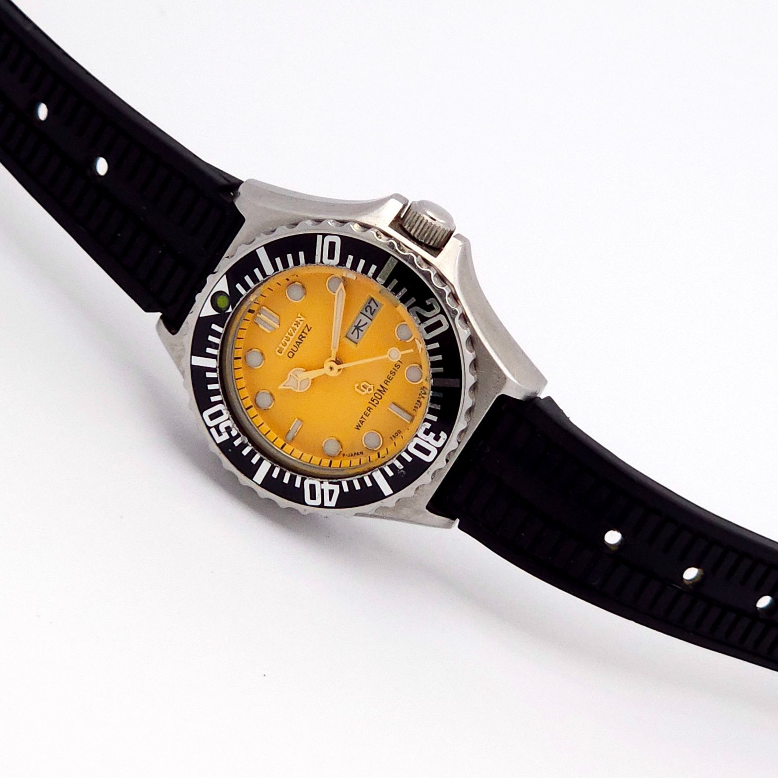 CITIZEN シチズン クリストロン ダイバー 4-753321 QZ 動作品 黄色