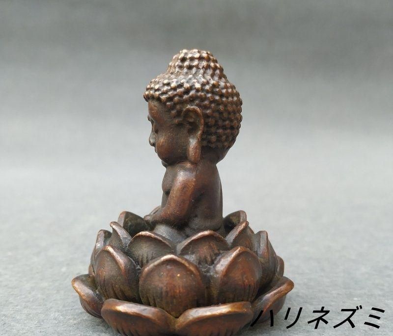 黄楊木彫 背屏蓮華 淨瓶観音仏像 置物 工芸品