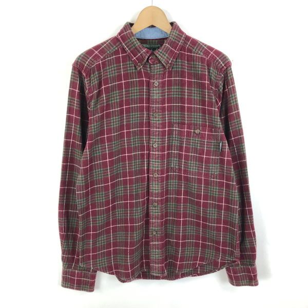 【古着】 WOOLRICH ウールリッチ ライト フランネルシャツ チェック柄 ワイン系 メンズS 【中古】 n056714