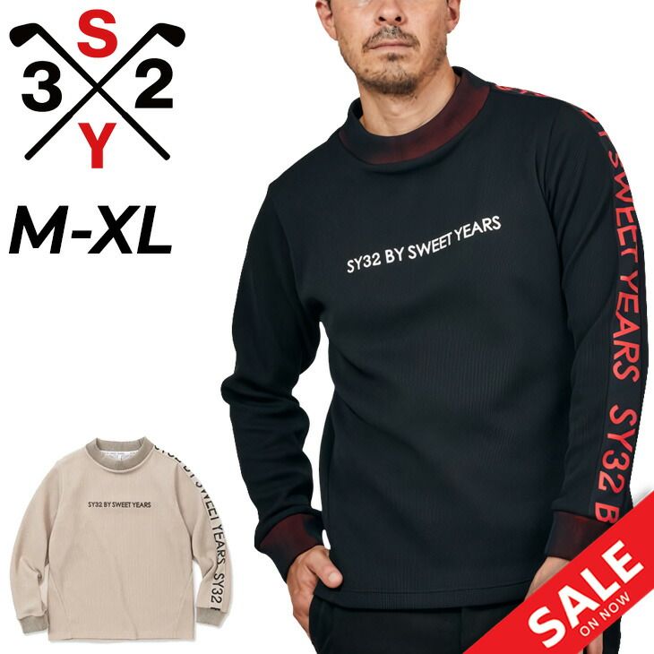 サイズ：XL SY32 BY SWEET YEARS GOLF エスワイサーティトゥ  長袖ポロシャツ ボタンダウン  ホワイト系 [240101360485] ゴルフウェア メンズ ストスト サイズ：XL SY32 BY SWEET YEARS GOLF エスワイサーティトゥ