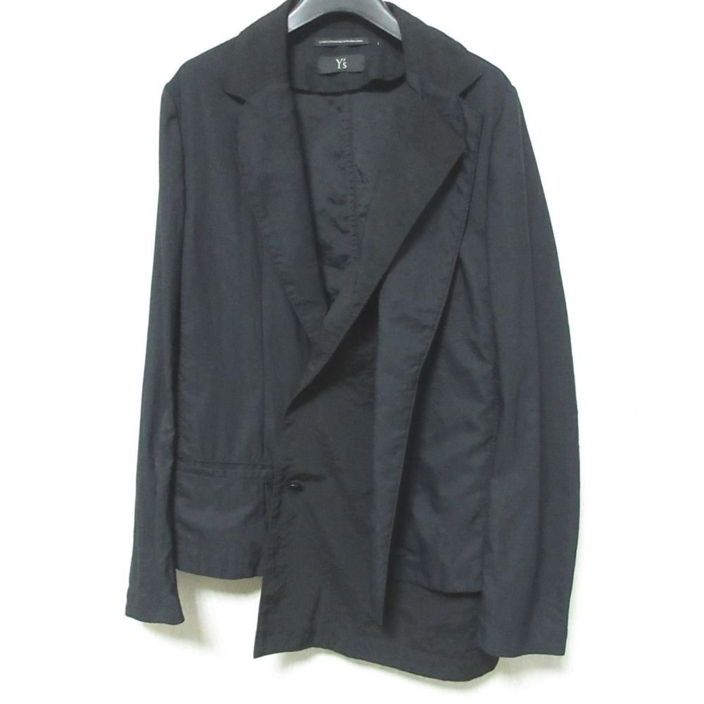 Y's - 美品 21-22SS Y's ワイズ ヨウジヤマモト アシンメトリー レイヤードジャケット YG-J13-801 1 ブラック レディース 古着 中古 USED 美品 21-22SS Y's ワイズ ヨウジヤマモト アシンメトリー