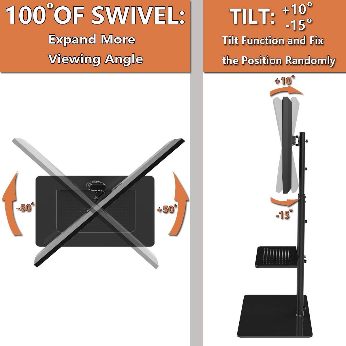 ユニバーサルフロアTVスタンド