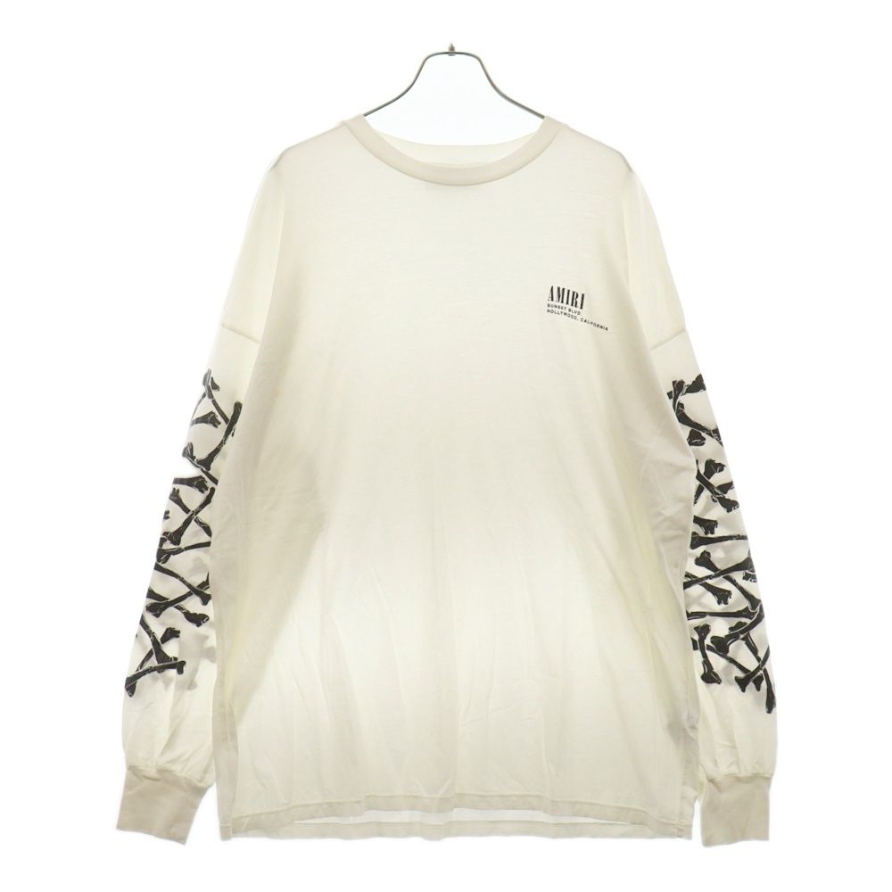 AMIRI (アミリ) 袖ボーン プリント 長袖Tシャツ カットソー ホワイト 82-231-13-000273